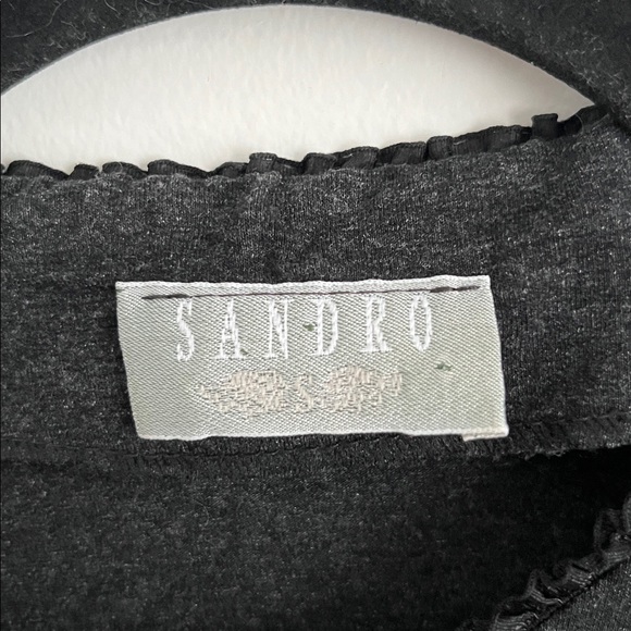 Sandro Women Vintage Unique Dark Gray Button-Up Bow Coquette Cardigan S Small - Picture 9 of 9